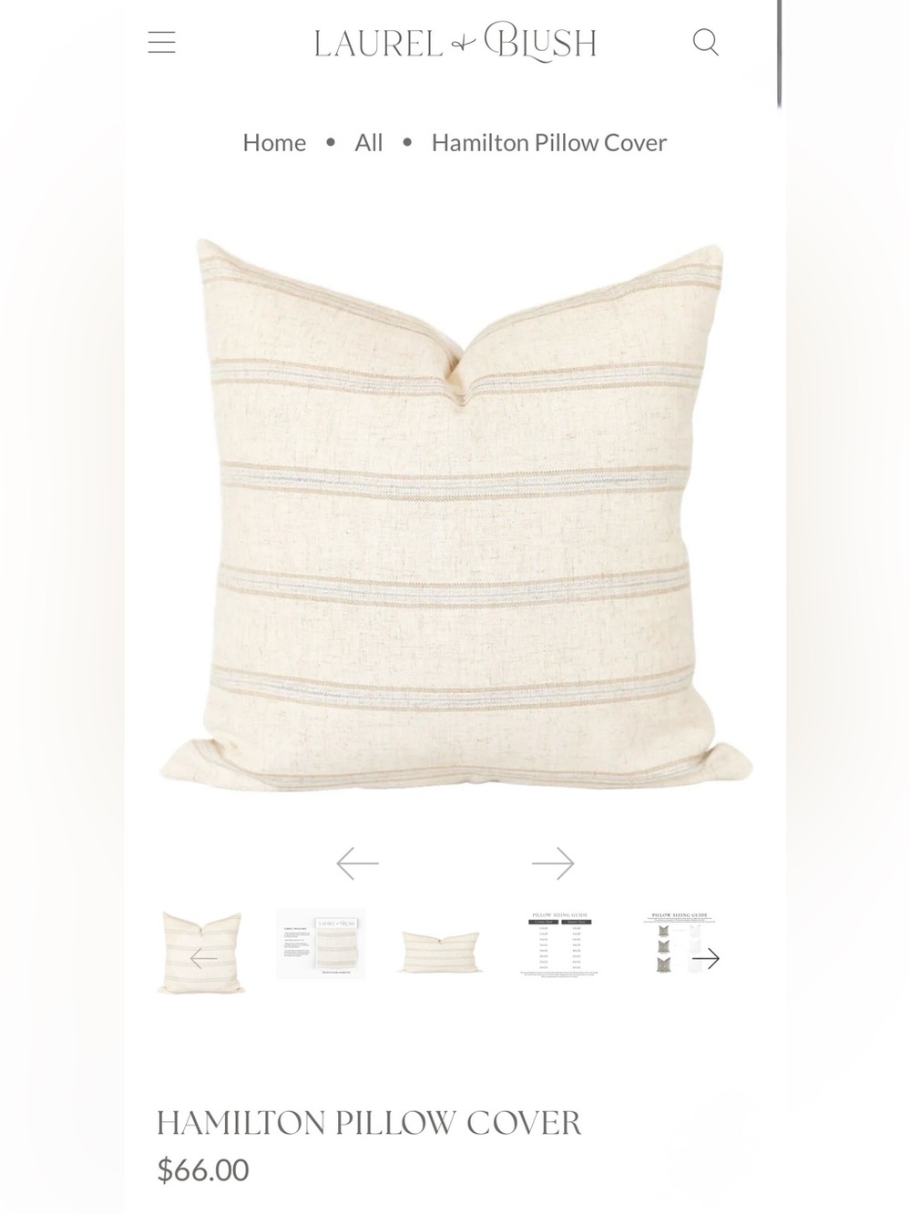 NEW Set of 2 Laurel + Blush 20” Throw Pillow Covers - Picture 2 of 7